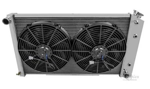 1973-1980 Chevy Impala All Aluminum 4 Row KR Champion Radiator Fan Combo - Picture 1 of 4