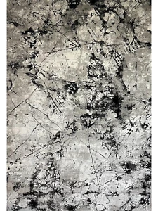 BLACK GREY FLOOR RUG ABSTRACT MODERN CONTEMPORARY CARPET XX LARGE 240 x 330 CM - Picture 1 of 6