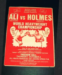 VERY RARE 1980 MUHAMMAD ALI vs LARRY HOLMES Championship boxing poster Cassius - Picture 1 of 1