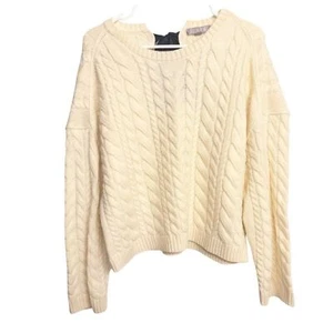 J. Crew Lambswool Fisherman Sweater Chunky Cable Knit Womens Medium - Picture 1 of 6