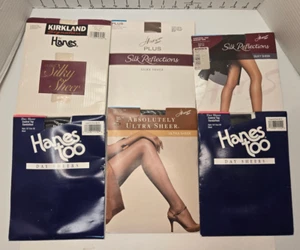HANES Pantyhose 6 Pair Mixed Lot Various Color/Size - Picture 1 of 14