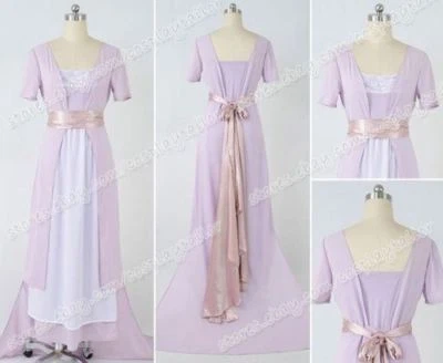 Lindo Disfraz Rosa Disfraz Titanic Película Titanic Mujer Vestido Cola Larga Elegante Ropa Foto 1 de 4
