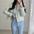 Western Style Frayed Classic Style Round Neck Cardigan Coat For Women Short Top