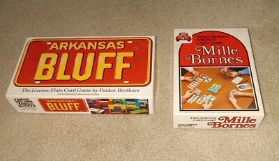 20 世纪 70 年代 Mille Bornes 和 Arkansas Bluff Parker Brothers 纸牌游戏完整游戏 — 第 1/4 张图片