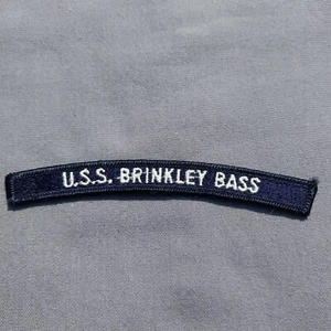 USS U.S.S. Brinkley Bass Naval Navy Ship Tab Rocker Ribbon 5" Patch - Picture 1 of 2
