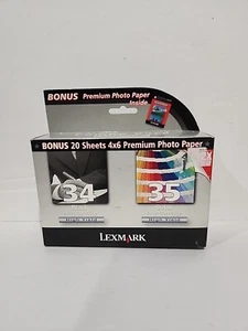 Lexmark No. 34 / 35 Bonus pack Black /Color High Yield Ink Cartridges Sealed Pkg - Picture 1 of 6