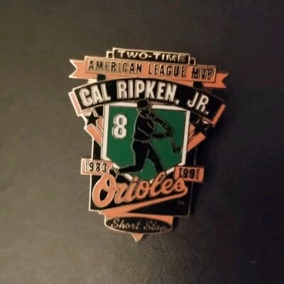 Vintage Cal Ripken Jr Pin Baltimore Orioles 1996 Lapel Button MLB Peter David - Image 1 of 2