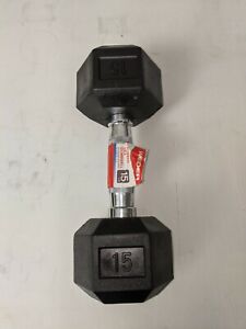 🔥NEW Weider Dumbbell 15 Lbs Rubber Hex Dumbbell SINGLE *FAST SHIP*🔥