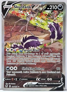 Pokemon Skuntank V 181/195 Silver Tempest - Picture 1 of 2