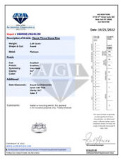 2.72 CT F SI1 Round Natural Certified Diamonds Platinum Classic Three Stone Ring