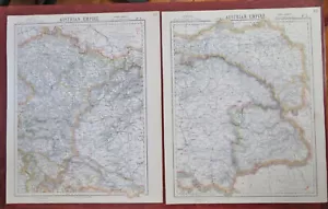 Austria-Hungary Hapsburg Empire Vienna Budapest 1883 Letts scarce two sheet map - Picture 1 of 9