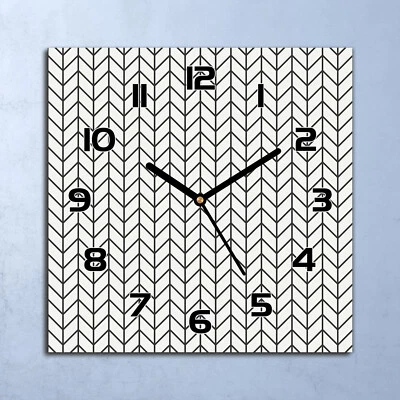 Horloge Murale En Verre moderne Géométriques chevrons simple de style 30x30 - Photo 1/4