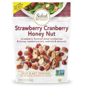 Salad Pizazz! Strawberry Cranberry Honey Nut Fruit & Nut Topping, 3.5 oz Bag - Picture 1 of 4