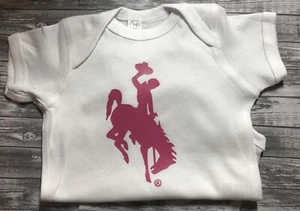 New Baby One Piece bodysuit Officially Licensed Wyoming Cowboy U Choose - Picture 1 of 5