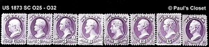 SELLOS OFICIALES DEL DEPARTAMENTO DE JUSTICIA DE ESTADOS UNIDOS 1873 SC O25- O32 COMO NUEVOS LIGERAMENTE BISAGRAS EN MUY BUEN ESTADO - Imagen 1 de 2