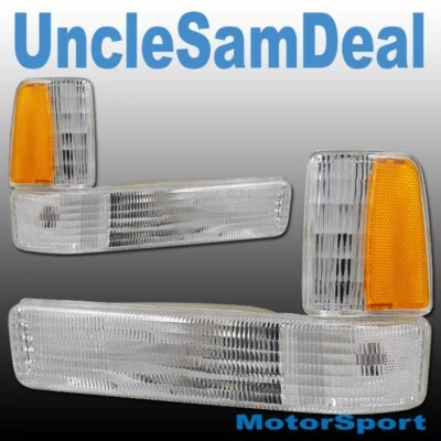 FOR 91-96 DODGE DAKOTA CHROME FRONT SIGNAL CLEAR CORNER LIGHTS DIRECT FIT PAIR - Image 1 of 2