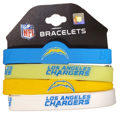 Los Angeles Chargers Bracelets 4 Pack Silicone Cover