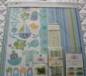 Doodlebug Designs "Lets Kit Together" Baby Boy " 12" x 12" Collection!! Retired - Picture 1 of 2