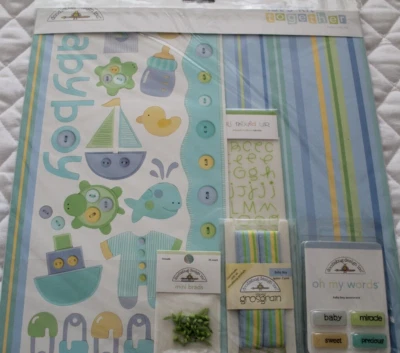 Doodlebug Designs "Lets Kit Together" Baby Boy " 12" x 12" Collection!!  Retired - Image 1 of 2