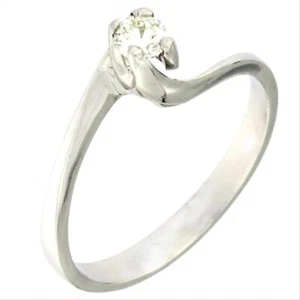 Anello Solitario Donna Oro Bianco 18 kt COD.0294N con Diamante Naturale 0.22 ct - Imagen 1 de 5