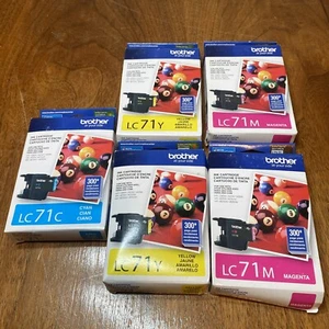 GENUINE Brother LC71 3 PACK Color Ink Cartridges Yellow Cyan Blue Expire 06/2020 - Picture 1 of 3
