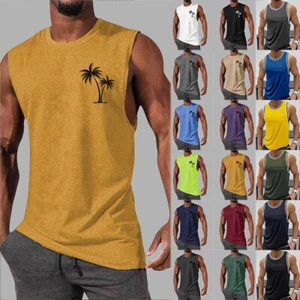 Mens Muscle Gym Vest Tank Tops T-Shirt Gym Training Tops Bodybuilding Summer Tee - Picture 1 of 71