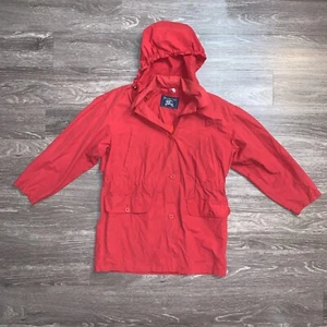 Vintage Womens Burberry's Red Hooded Trench Parka Jacket Sz. 40 - Picture 1 of 14