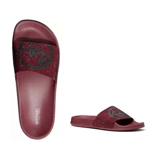 ¡Nuevo! Sandalias MICHAEL KORS ~Talla 6~ Tachonadas Logo MK Gilmore Punta Abierta Nuevas con Etiquetas - Imagen 1 de 10