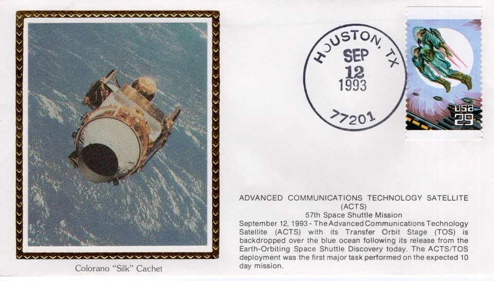 OREFEUS-SPAS SATELLITE RELEASED - HOUSTON, TX 1993 FDC18007 - Image 1 of 1