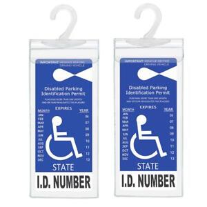 	Housse porte-plaques d'identification de stationnement pour personnes handicapées grand cintre 2 pièces	