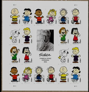 CHARLES M SCHULZ US #5726-5735 PEANUTS 2022 CENTENNIAL ISSUE FOREVER STAMP SHEET - Picture 1 of 2