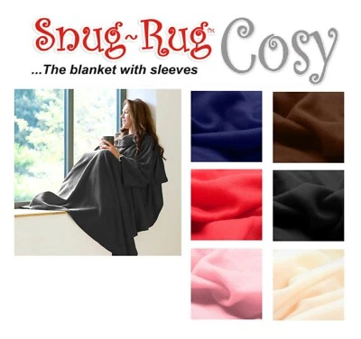 Genuine Snug Rug ™ COSY Adults Cosy Warm SLEEVED Arms Blanket Fleece Official UK