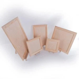 Unpainted Wood Canvas Framed Board Panels Hanging Painting Drawing Display Craft - Picture 1 of 22