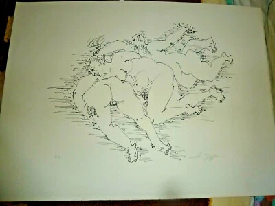 Litografía original grande de Andre Masson "Orgie" 1970 con certificado de autenticidad Foto 1 de 4