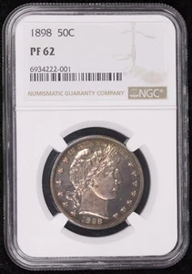 1898 Barber Half Dollar NGC PF-62 Proof - Picture 1 of 4