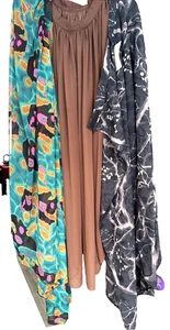 Set of 3 pcs variable Long maxi chiffon skirts, size cc. 6-8, 37" long, Skinny - Picture 1 of 10