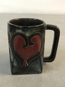 Taza Corazones Gres Mara de México Taza Café Té Hecha a Mano  - Imagen 1 de 6