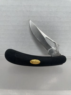 Faca de bolso dobrável vintage Frost Talheres cabo de borracha lâmina de 2,5 polegadas - Imagem 1 de 4