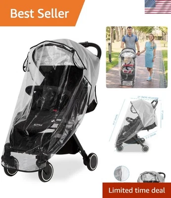 Cubierta de lluvia transparente para cochecito - Protector impermeable y a prueba de viento para bebé, 37,5L x 22W Foto 1 de 4