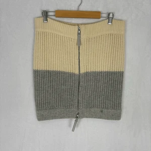 Lululemon Cream & Grey Sweater Knit Zip Up Winter Scarf - Picture 1 of 10