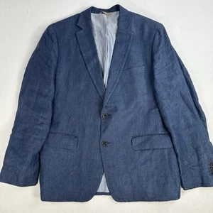 Chaqueta de traje de lino Banana Republic Heritage para hombre 42 S azul 2 botones azul real - Imagen 1 de 17