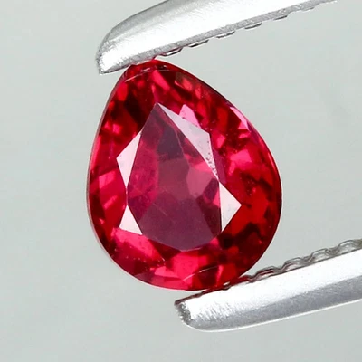 Espinela roja natural sin calentar 0,27 quilates ancho 4,2 x 3,4 mm pera, Tanzania💯 Foto 1 de 4