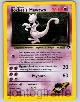 Rocket's Mewtwo Holo Gym Challenge Unlimited 2000 Pokemon Card Game WOTC 14/132 - Image 1 of 2