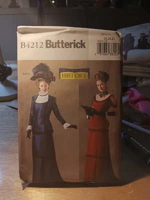 Butterick Sewing Pattern Women VICTORIAN DRESS COSTUME B4212 History 18,20,22 - Image 1 of 2