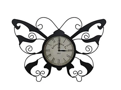Jumbl Metal & Glass Wall Clock, Modern Decor Butterfly Design Clock for Bedroom - Image 1 of 2