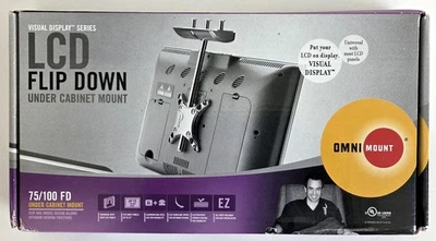 OMNIMOUNT 75100FD Flip Down UNDER CABINET TV MOUNT - NEW OPEN BOX - Image 1 of 4