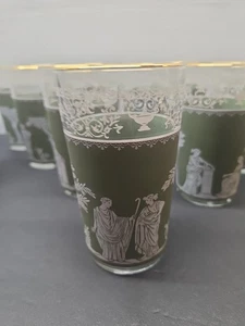 Bicchiere vintage Wedgwood diaspro ellenico Jeanette verde greco 12 ou set di 12 - Foto 1 di 10