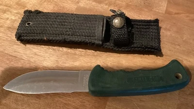 Cuchillo de hoja fija verde vintage Old Timer Schrade 141 OT con FUNDA Foto 1 de 4