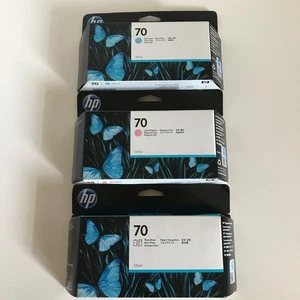 3 Genuine 2018-19 HP 70 Ink Cartridges Z5200 Lt Cyan Lt Magenta Photo Blk 130ML - Picture 1 of 2