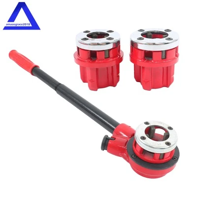 Pipe Threader Ratchet Kit, Manual Ratcheting Pipe Threading Tool Set & 3NPT Dies - Image 1 of 4